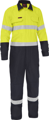 Picture of Bisley Workwear Taped Hi Vis FR Ripstop Vented Coverall - 185/240 GSM (BC8477T)
