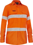 Picture of Bisley Workwear Womens Taped Hi Vis FR Ripstop Vented Shirt - 160 GSM (BL8339T)