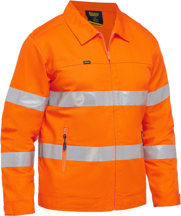 Picture of Bisley Workwear Taped Hi Vis Drill Jacket With Liquid Repellent Finish (BJ6919T)