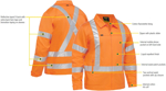Picture of Bisley Workwear X Taped Hi Vis Drill Jacket With Liquid Repellent Finish (BJ6919XT)