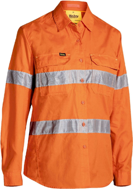 Picture of Bisley Workwear Womens Taped Hi Vis Ripstop Shirt (BL6416T)