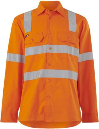 Picture of KingGee Mens Workcool Vented X Back Long sleeve Shirt (K54917)