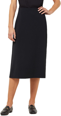 Picture of NNT Uniforms Womens Crepe Stretch Midi Length A-Line Skirt - Black (CAT2RV-BKP)