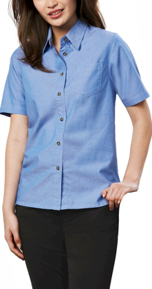 Picture of Biz Collection Womens Chambray Short Sleeve Shirt (LB6200)
