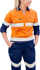 Picture of Bisley Workwear Womens Taped Hi Vis Stretch V-Neck Closed Front Shirt (BLC6064T)