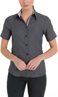 Picture of LSJ Collections Ladies Newbury Short Sleeve Shirt (244-NW)