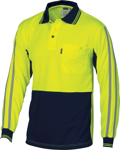 Picture of DNC Workwear Hi Vis Cool Breathe Stripe Long Sleeve Polo (3756)