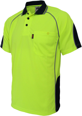 Picture of DNC Workwear Hi Vis Semicircle Piping Polo (3569)