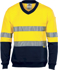 Picture of DNC Workwear Hi Vis Taped V Neck Fleece Sweatshirt - 3M Reflective Tape (3924)