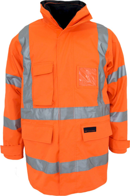 Picture of DNC Workwear Hi Vis Taped Biomotion "H" Pattern "6 In 1" Jacket (3963)
