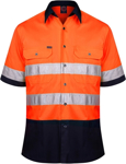 Picture of Ritemate Workwear Taped 2 Tone Open Front Short Sleeve Shirt (RM1050RS)