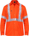 Picture of Ritemate Workwear Taped Open Front Long Sleeve Shirt - “X” Back Reflective Tape (RM106XR)