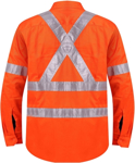 Picture of Ritemate Workwear Taped Vented Lightweight Open Front Long Sleeve Shirt - “X” Back reflective tape (RM109VXR)