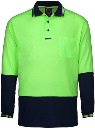 Picture of Ritemate Workwear Hi Vis 2 Tone Long Sleeve Polo Shirt (RM2346)