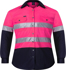 Picture of Ritemate Workwear Kids Taped 2 Tone Vented Lightweight Open Front Long Sleeve Shirt (RM4050R)