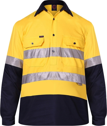 Picture of Ritemate Workwear Taped 2 Tone Vented Lightweight Closed Front Long Sleeve Shirt (RM107VCFR)