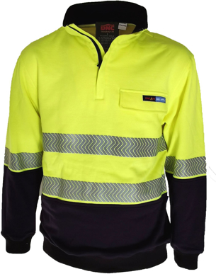 Picture of DNC Workwear FR HRC2 Hi Vis 1/2 Zip Day/Night Jumper (3424)