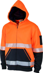 Picture of DNC Workwear Hi Vis Segmented Tape Full Zip Hoodie (3530)