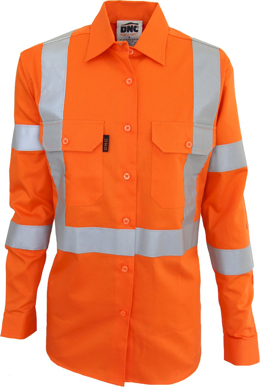 Picture of DNC Workwear Womens Hi Vis 3 Way Vented X Back & Bio Motion Taped Shirt (3544)