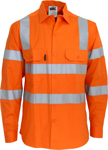 Picture of DNC Workwear Taped Hi Vis Lightweight VIC Rail Long Sleeve Shirt - CSR Reflective Tape (3741)