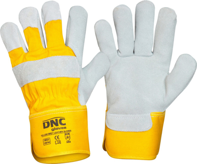 Picture of DNC Workwear Yellow Premium Grey Leather Gloves (GR25)