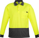 Picture of Syzmik Mens Hi Vis Comfort Back Long Sleeve Polo (ZH410)