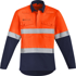 Picture of Syzmik Mens Orange Hoop Taped Flame Hi Vis Closed Front Shirt (ZW143)