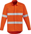 Picture of Syzmik Mens Orange Hoop Taped Flame Hi Vis Open Front Shirt (ZW145)