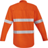 Picture of Syzmik Mens Orange Hoop Taped Flame Hi Vis Open Front Shirt (ZW145)