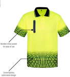 Picture of Syzmik Mens Hi Vis Tracks Short Sleeve Polo (ZH300)