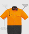 Picture of Syzmik Mens Rugged Cooling Hi Vis Short Sleeve Shirt (ZW815)