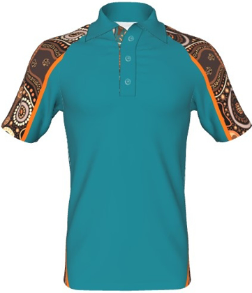 Picture of UA Custom Warriors Land Indigenous Shoulder Panel Polo (AP003)