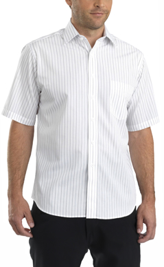 Picture of John Kevin Mens Classic Stripe Short Sleeve Shirt (209 Grey)