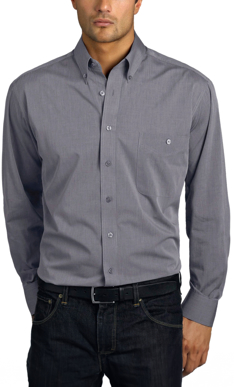 Picture of John Kevin Mens Chambray Long Sleeve Shirt (264 Graphite)
