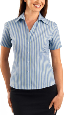 Picture of John Kevin Womens Fashion Stripe Short Sleeve Shirt (323 Forest)