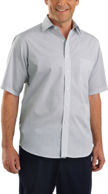 Picture of John Kevin Mens Mini Check Short Sleeve Shirt (425 Grey)
