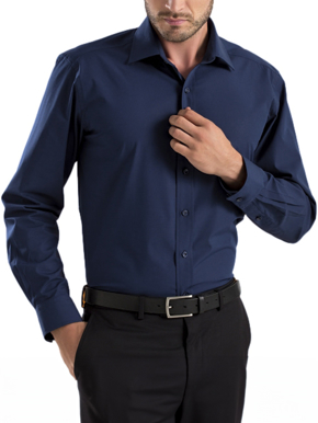 Picture of John Kevin Mens Poplin Long Sleeve Shirt (600 Deep Blue)