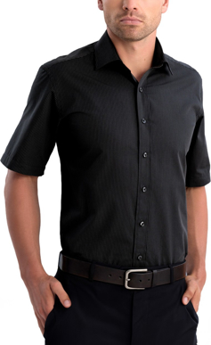 Picture of John Kevin Mens Dark Stripe Slim Fit Short Sleeve Shirt (837 Charcoal)