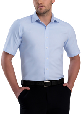 Picture of John Kevin Mens Pinpoint Oxford Slim Fit Short Sleeve Shirt (839 Sky)