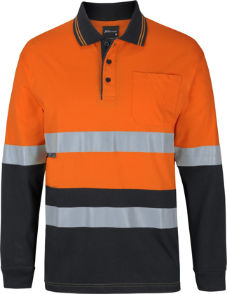 Picture of JB's Wear Hi Vis Day/Night Long Sleeve Cotton Polo (6DCPL)