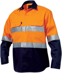 Picture of King Gee Originals Hi Vis Reflective Two Tone Long Sleeve Work Shirt (K54315)
