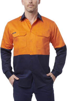 Picture of King Gee Originals Hi Vis Long Sleeve Drill Work Shirt (K54015)