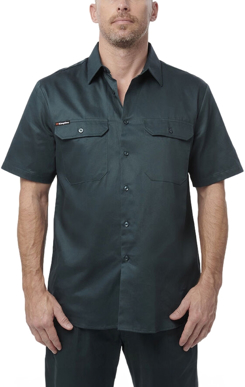 Picture of King Gee Originals Short Sleeve Open Front Cotton Drill Work Shirt (K04030)