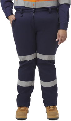 Picture of King Gee Womens Stretch Biomotion Reflective Work Pants (K43010)