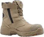 Picture of King Gee Womens Bennu Pro 6 Zip Sided Work Boot - Stone (K28013)