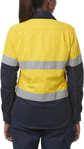 Picture of King Gee Womens ShieldTec FR Hi Vis 2 Tone Open Front Taped Shirt (Y04050)