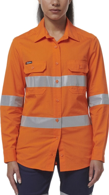 Picture of King Gee Womens Workcool Vented Reflective Shirt (K44231)