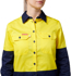 Picture of Hard Yakka Womens Core 2 Tone Hi Vis Vented Long Sleeve Shirt (Y08225)