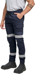 Picture of Australian Industrial Wear Unisex Cotton Stretch Drill Cuffed Work Taped Pant (WP28HV)