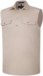 Picture of Ritemate Workwear Mens Pilbara Closed Front Sleeveless Shirt (RM700CF)